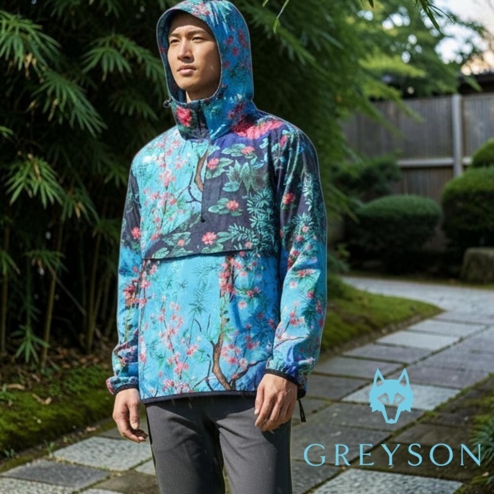 Greyson Mens Magic Garden Newago Pac Lite Jacket Floral Blue XL
